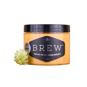 Hair Styling Clay for Men - Matte Strong Hold Molding Pomade for Beard and Hair - Natural Ingredients Barley, Hops, Yeast - Paraben Free - Water Based for Smooth Finish - BREW Grooming - 4 oz